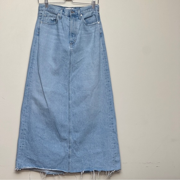 Agolde Denim Hilla Skirt In Practice (light blue) Size 26 - Picture 4 of 12